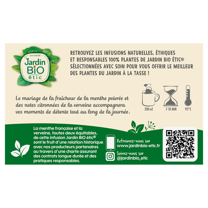 Boho Cosmetics Infusion Verveine Citronnée Et Menthe - Jardin Bio Étic