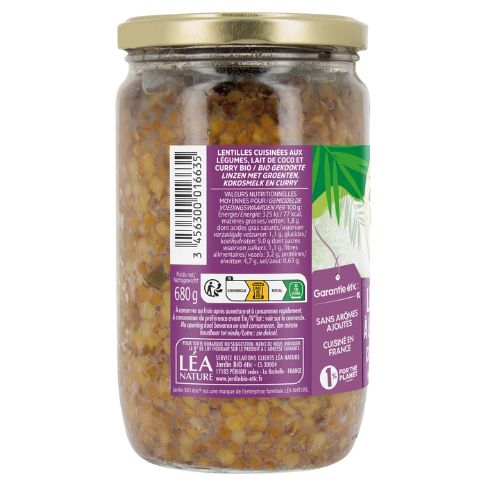 Boho Cosmetics Lentilles à L'indienne Coco & Curry - Jardin BiO étic