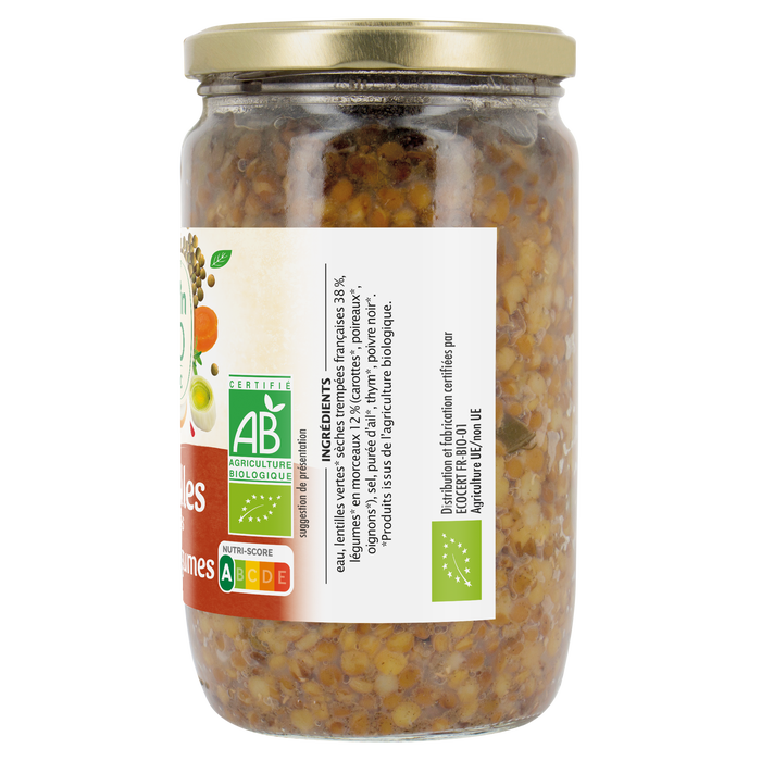 Boho Cosmetics Lentilles Cuisinées Légumes Bio 660 G - Jardin Bio Étic