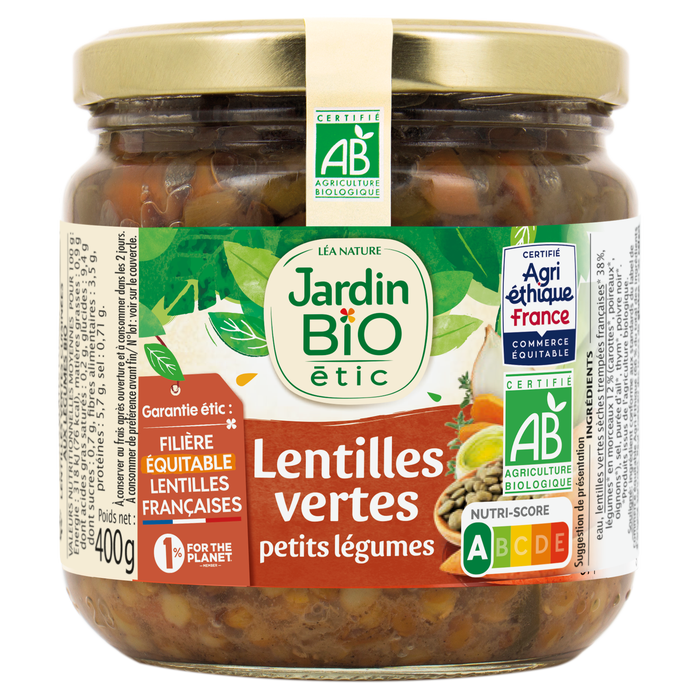 Boho Cosmetics Lentilles Cuisinées Légumes - Jardin Bio Étic