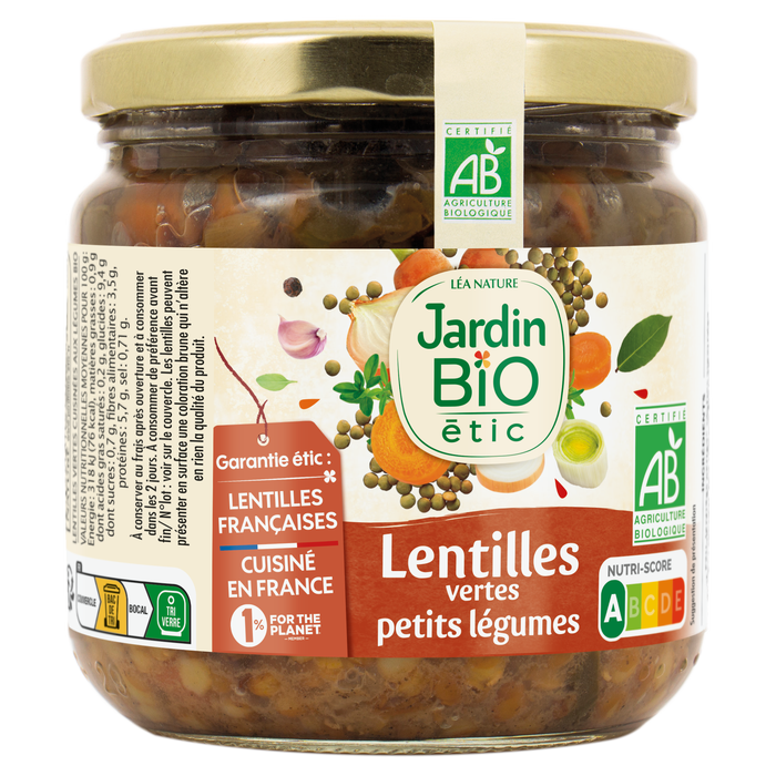 Boho Cosmetics Lentilles Cuisinées Légumes - Jardin Bio Étic
