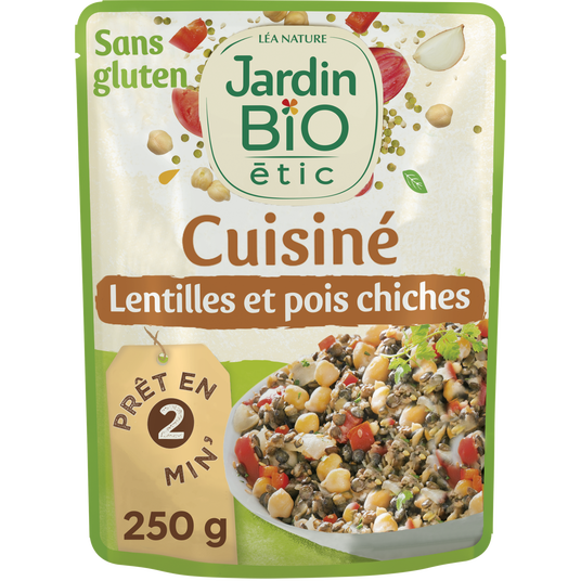 boho cosmetics Lentilles et pois chiches cuisinés sans gluten - Jardin Bio Étic