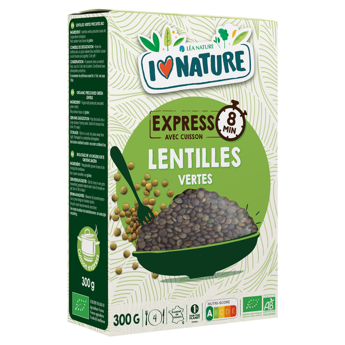 Boho Cosmetics Lentilles Vertes Précuites 300g - I Love Nature
