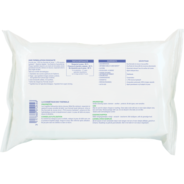 Boho Cosmetics Lingettes Nettoyantes Dermo-douceur - Eau Thermale De Jonzac