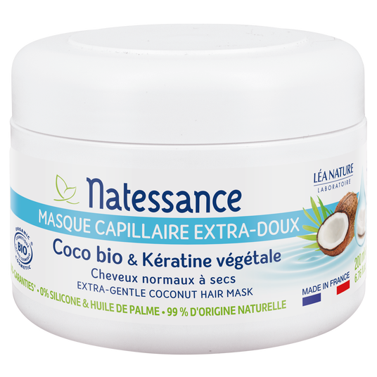 boho cosmetics Masque capillaire extra-doux Coco Bio & Kératine végétale - Natessance