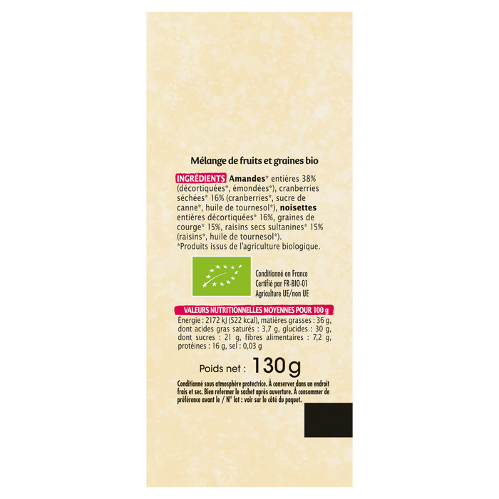 Boho Cosmetics Mix'Apéro Amandes Cranberries - Jardin BiO étic