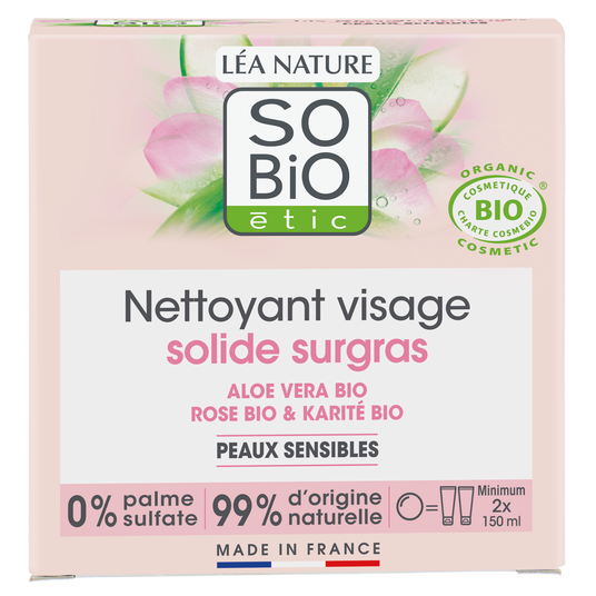 boho cosmetics Nettoyant visage solide Surgras - SO'BiO étic