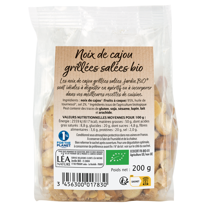 Boho Cosmetics Noix De Cajou Grillées Salées - Bio - Jardin BiO étic