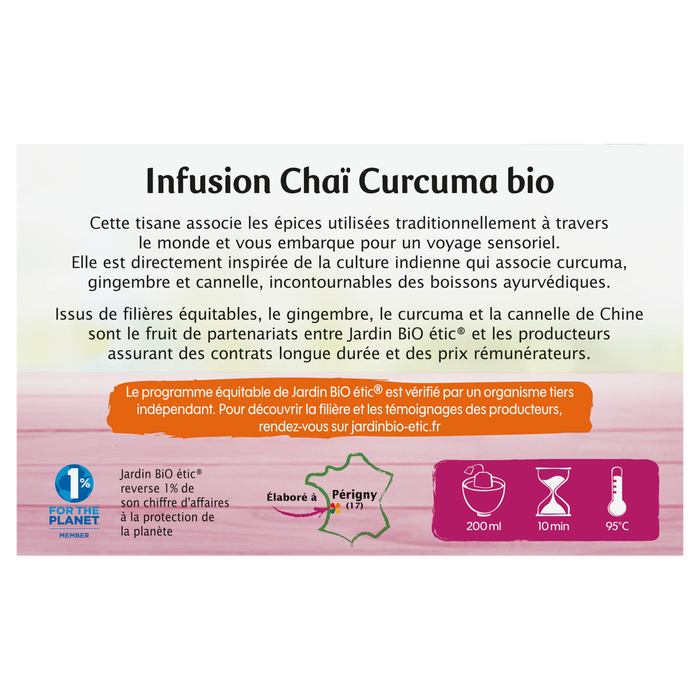 Boho Cosmetics Original Tea Chaï Curcuma - Jardin Bio Étic