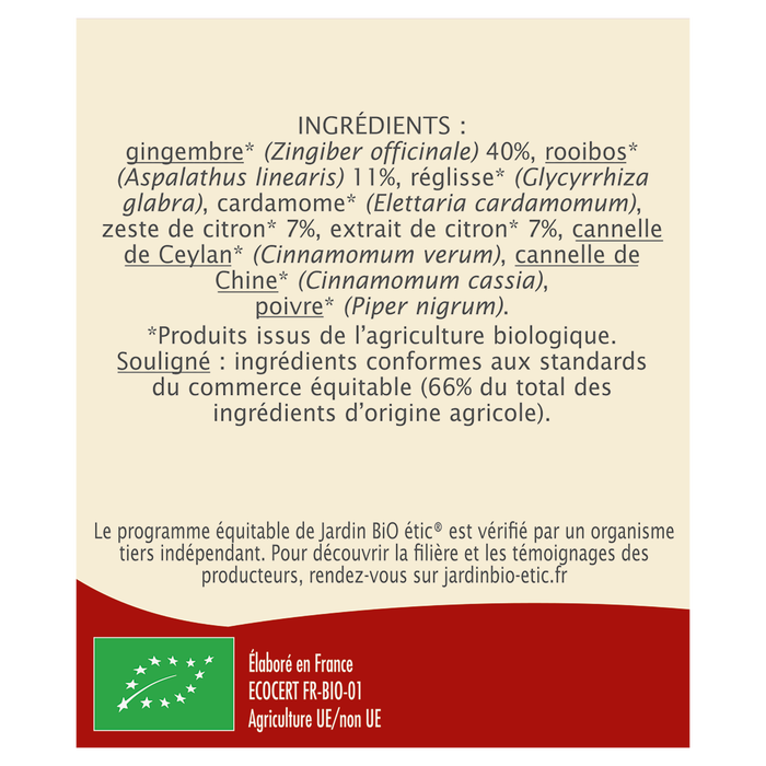 Boho Cosmetics Original Tea Gingembre Et Citron - Jardin Bio Étic