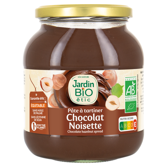 boho cosmetics Pâte à tartiner chocolat noisette 750g - Jardin Bio Étic