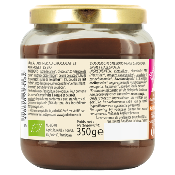 Boho Cosmetics Pâte à Tartiner Chocolat Noisette Bio - Jardin Bio Étic