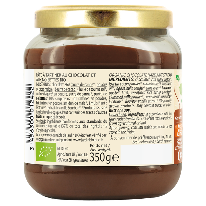 Boho Cosmetics Pâte à Tartiner Chocolat Noisette - Jardin Bio Étic