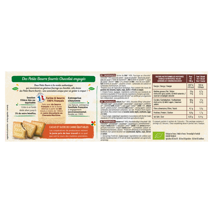 Boho Cosmetics Petits Beurre Fourrés Chocolat - Jardin BiO étic