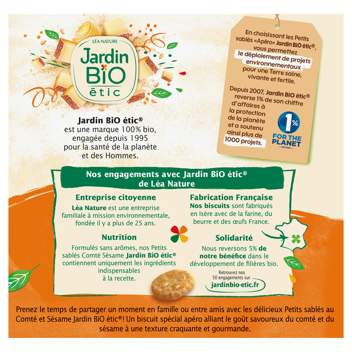 Boho Cosmetics Petits Sablés Apéro Comté Sésame Bio - Jardin BiO étic