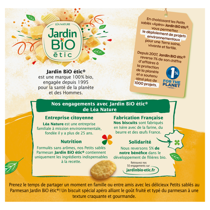 Boho Cosmetics Petits Sablés Apéro Parmesan Bio - Jardin BiO étic