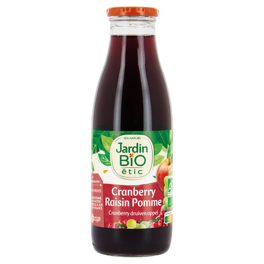 boho cosmetics Pur jus Cranberry Raisin Pomme bio - Jardin Bio Étic