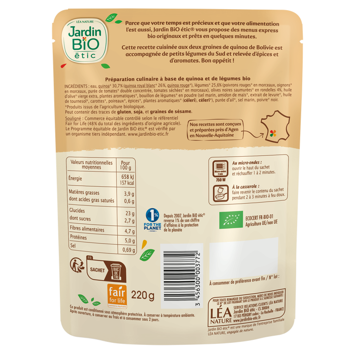 Boho Cosmetics Quinoa à La Provençale Bio Sans Gluten - Jardin Bio Étic