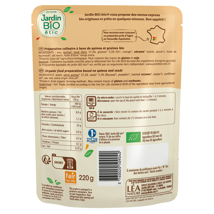 Boho Cosmetics Quinoa Graines Gourmandes Sans Gluten - Jardin Bio Étic