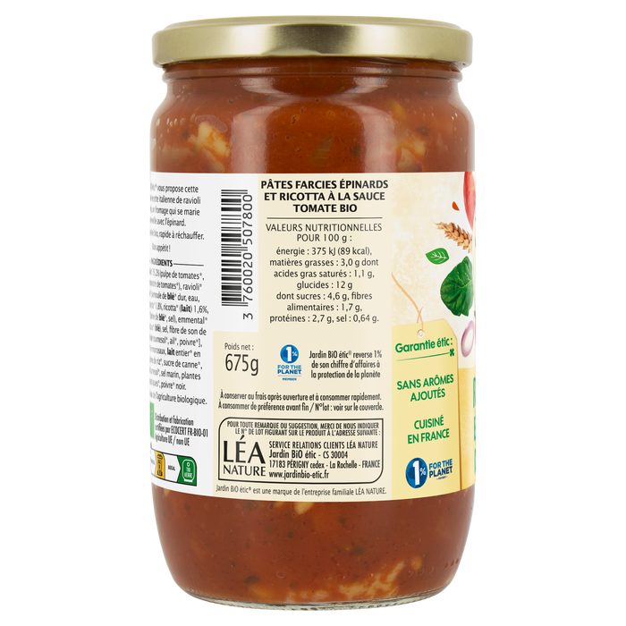 Boho Cosmetics Ravioli Epinards Ricotta - Jardin Bio Étic