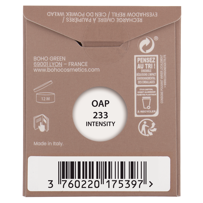 Boho Cosmetics Recharge Ombre à Paupières Bio Gypsy Palette Bohemian Artist 233 Intensity