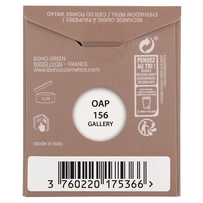 Boho Cosmetics Recharge Ombre à Paupières Bio Gypsy Palette Bohemian Artist 156 Gallery