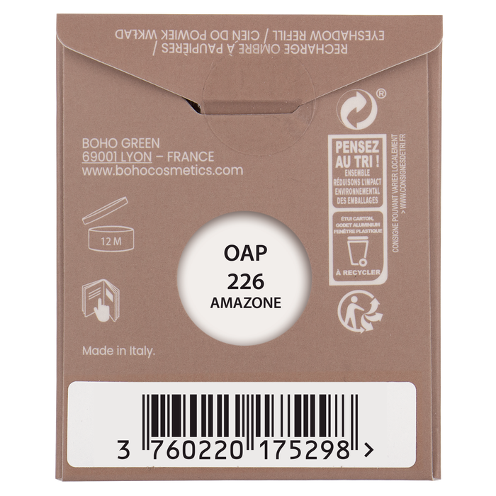 Boho Cosmetics Recharge Ombre à Paupières Bio Gypsy Palette Travel 226 Amazone