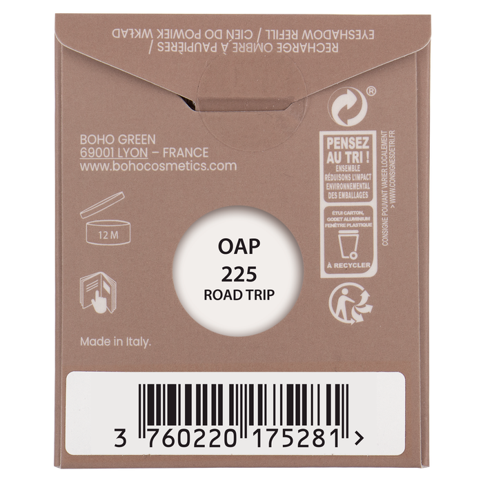 Boho Cosmetics Recharge Ombre à Paupières Bio Gypsy Palette Travel 225 Road Trip