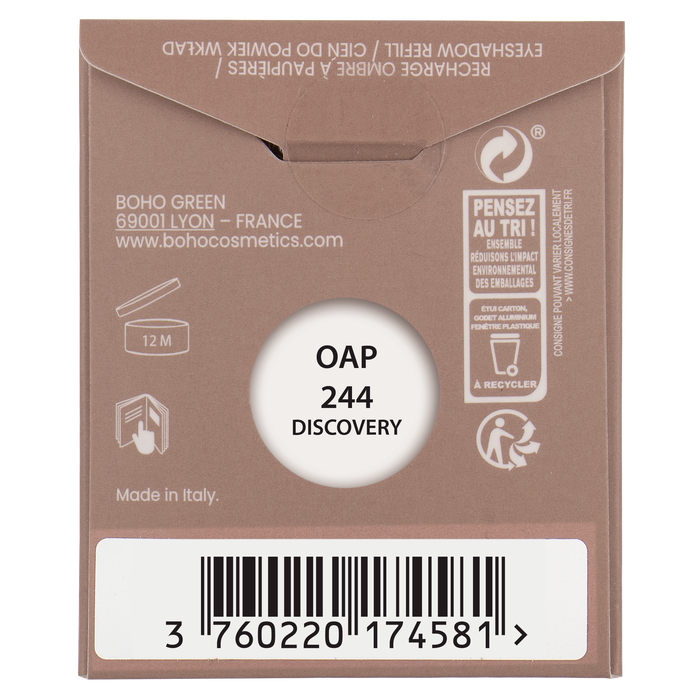 Boho Cosmetics Recharge Ombre à Paupières Bio Gypsy Palette Travel 244 Discovery