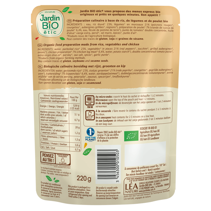 Boho Cosmetics Riz Cuisiné Légumes Et Poulet - Jardin Bio Étic