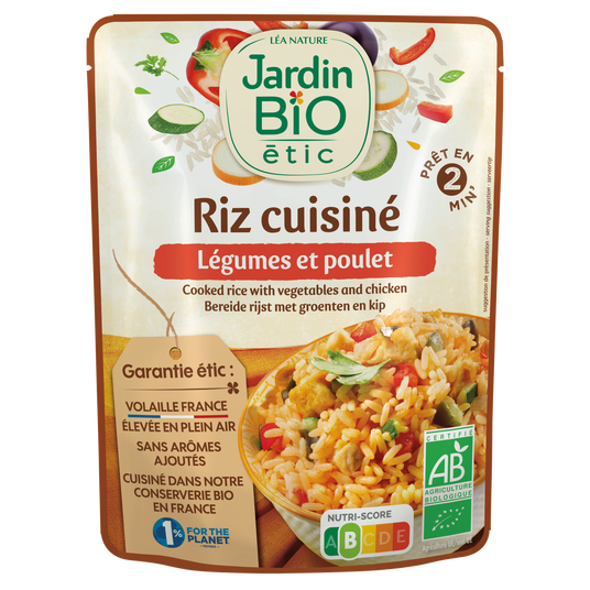 boho cosmetics Riz cuisiné légumes et poulet - Jardin Bio Étic