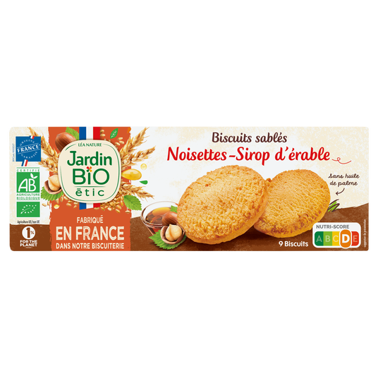 boho cosmetics Sablés bio noisette sirop d'érable sans huile de palme - Jardin Bio Étic