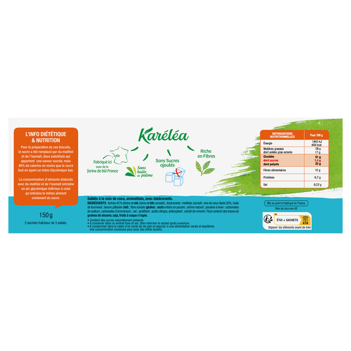 Boho Cosmetics Sablés Noix De Coco Sans Sucres Ajoutés - Karéléa