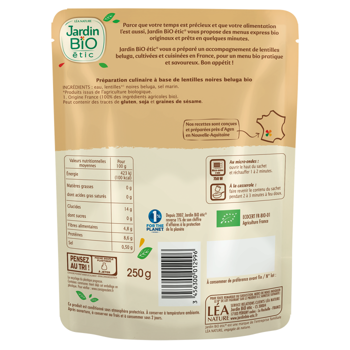 Boho Cosmetics Sachet Express Lentilles Noires Beluga - Jardin Bio Étic