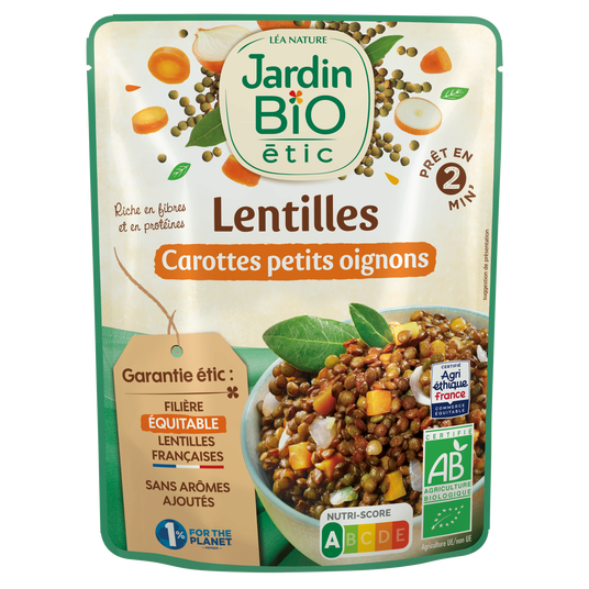 boho cosmetics Sachet Express Lentilles vertes Carottes aux petits Oignons - Jardin Bio Étic