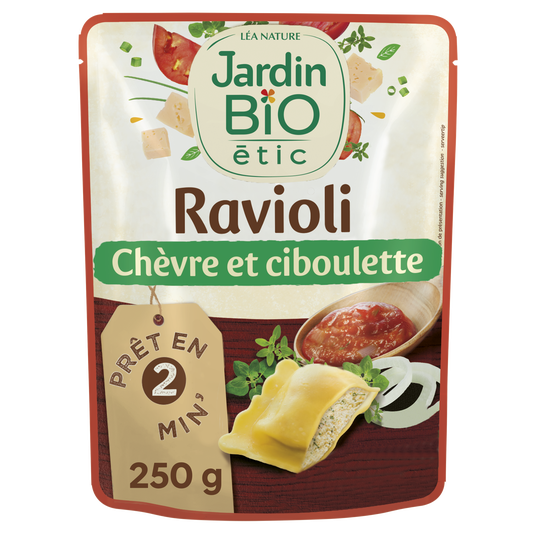 boho cosmetics Sachet repas Ravioli chèvre et ciboulette - Jardin Bio Étic