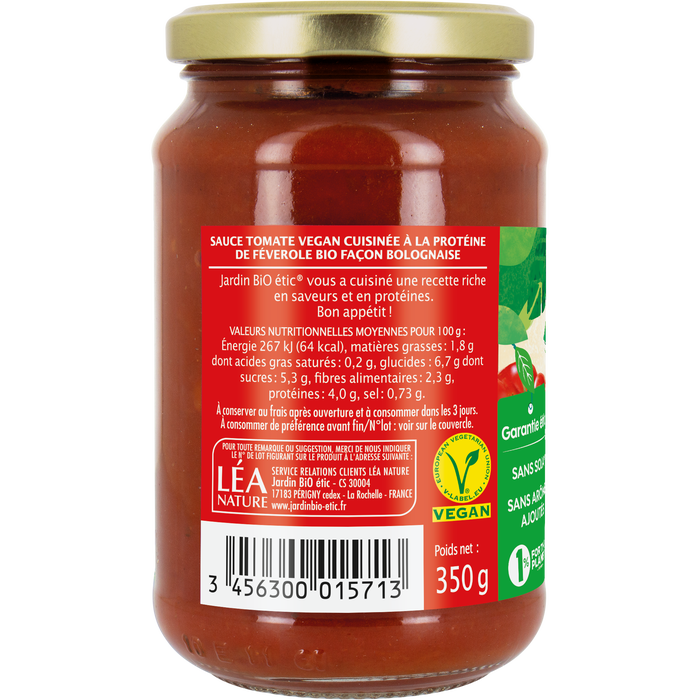 Boho Cosmetics Sauce Bolognaise Veggy 350g - Jardin BiO étic
