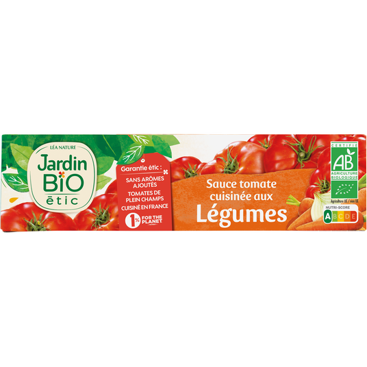 boho cosmetics Sauce tomate cuisinée aux légumes bio - Jardin Bio Étic