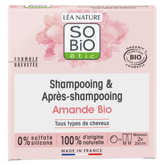 boho cosmetics Shampooing & après-shampooing solide 2 en 1 Amande-bio - SO'BiO étic