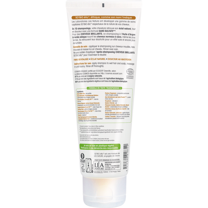 Boho Cosmetics Shampooing Cheveux Brillant Argan Et Acide Oléique - SO'BiO étic