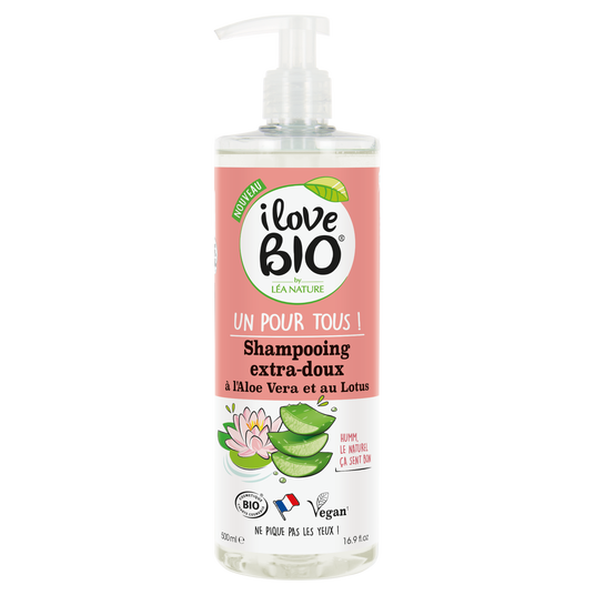 boho cosmetics Shampooing Un pour tous Extra-doux à l'Aloe vera et au Lotus - I Love Bio