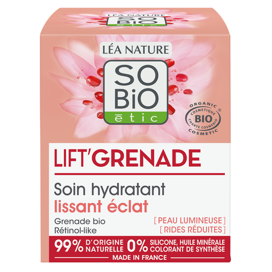 boho cosmetics Soin hydratant lissant éclat Lift'Grenade - SO'BiO étic