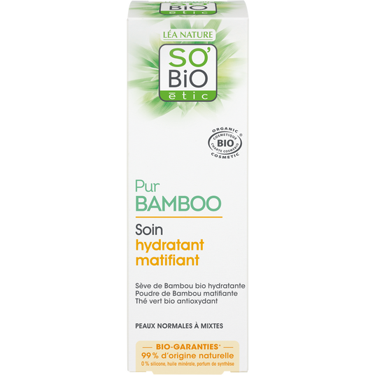 boho cosmetics Soin hydratant matifiant Pur Bamboo 50ml - SO'BiO étic