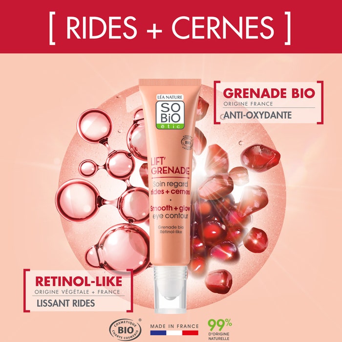 Boho Cosmetics Soin Regard Lissant Lift'Grenade - SO'BiO étic