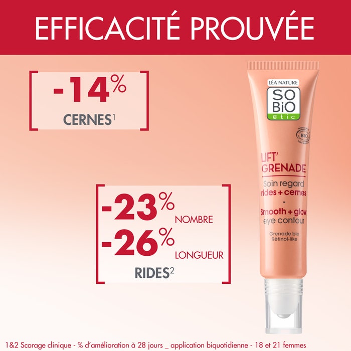 Boho Cosmetics Soin Regard Lissant Lift'Grenade - SO'BiO étic