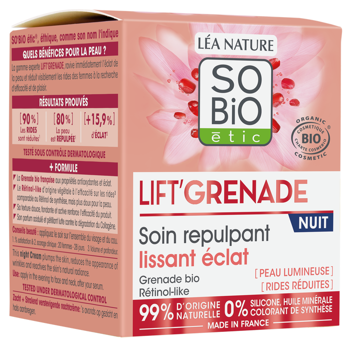 Boho Cosmetics Soin Repulpant Lissant éclat Nuit Lift'Grenade - SO'BiO étic