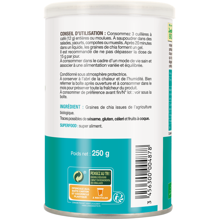 Boho Cosmetics Super Graines De Chia Riches En Oméga 3 Bio - Jardin Bio Étic