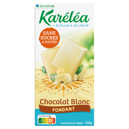 boho cosmetics Tablette de Chocolat Blanc sans sucres ajoutés - Karéléa