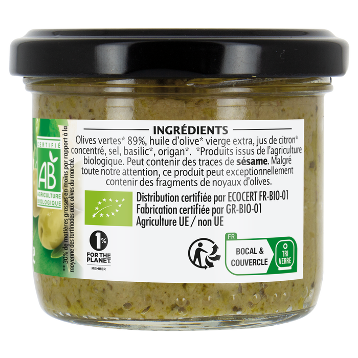 Boho Cosmetics Tartinade Olive Verte Bio - Jardin Bio Étic