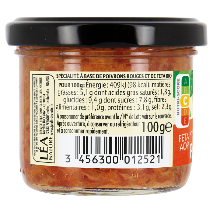 Boho Cosmetics Tartinade Poivron Féta - Jardin Bio Étic